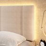 Cabeceira Casal Estofada com Led - Boucle Bege - 3