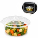Ver imagem 1 de Panela Cacarola para Micro-Ondas Plastico Polipropileno 2,6L com Tampa Pipoqueira Vazada Multiuso