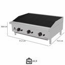 Ver imagem 3 de Chapa Char Broiler Progás Profissional Pro-90 Cb a Gás Bancada 90cm P44601