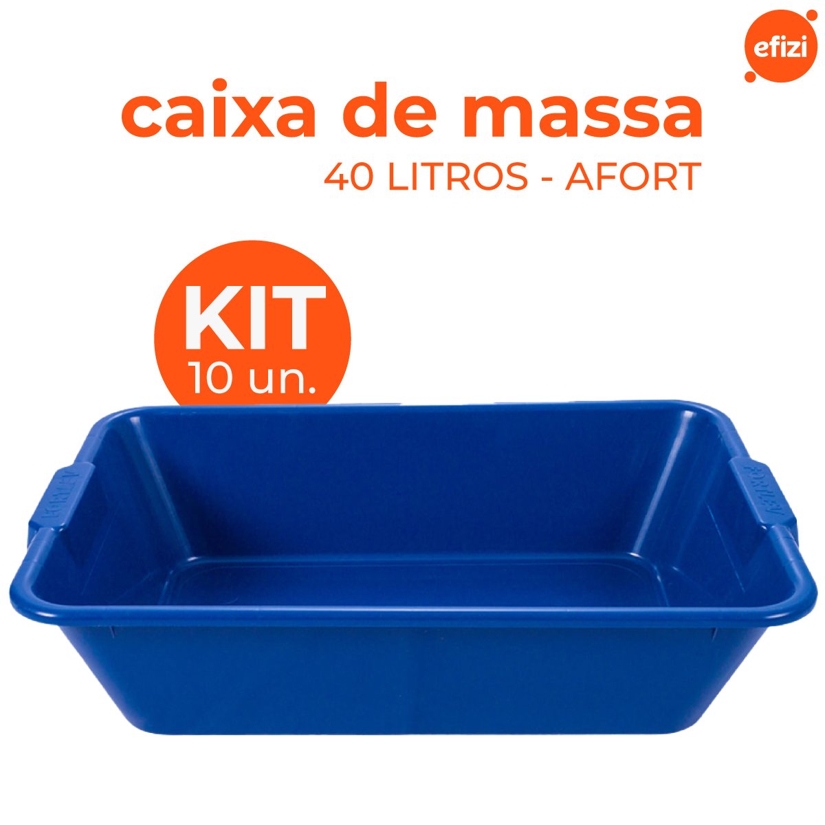 Kit 10 Caixas de Massa 40 Litros Azul Afort - 2