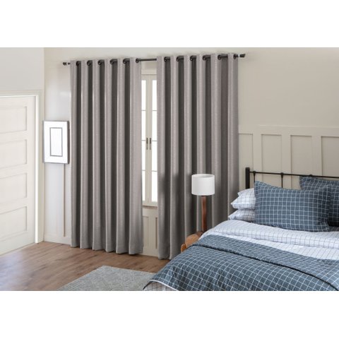 Cortina Blackout/corta Luz Brumas 2,50x3,84m cinza, para Varão De 3 M Seven Textil Brumas Cinza