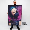 Ver imagem 2 de Quadro Decorativo Mulher Intense em Tela Canvas Tacolado Moldura Flutuante 4,5cm Freijó 80 X 120cm