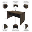 Ver imagem 3 de Mesa para Escritório 160cm e Gaveteiro com Rodízios Corp A06 Charuto/preto - Mpozenato