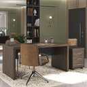 Ver imagem 2 de Mesa para Escritório 160cm e Gaveteiro com Rodízios Corp A06 Charuto/preto - Mpozenato