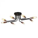 Ver imagem 1 de Plafon de Sobrepor Bivolt 78x56cm Preto e Dourado 8xe27 - Sindora Iluminação Dcx01301-8