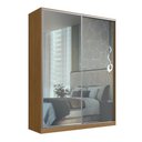 Ver imagem 1 de Guarda Roupa Solteiro Espelho 2 Portas de Correr Freijó Natural 183x59,8x235cm Emovell