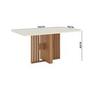 Ver imagem 4 de Mesa de Jantar Tampo Vidro 160cm 6 Lugares Canto Reto Leo Nature/Off White H02 - D'Rossi