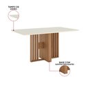 Ver imagem 3 de Mesa de Jantar Tampo Vidro 160cm 6 Lugares Canto Reto Leo Nature/Off White H02 - D'Rossi