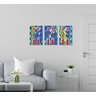 Conjunto com 3 Quadros Painel Decorativo em Acrílico Pintado a Mão Inspirado em Obras de Alfredo Vol - 2