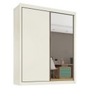 Ver imagem 2 de Guarda Roupa Solteiro com Espelho 2 Portas 4 Gavetas - Zurique-off White - Móveis Europa