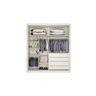 Guarda Roupa Solteiro com Espelho 2 Portas 4 Gavetas - Zurique-off White - Móveis Europa - 3