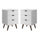 Ver imagem 1 de Conjunto 2 Mesas de Cabeceira 3 Gavetas Grecia Plus Quarto:branco