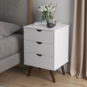 Ver imagem 2 de Conjunto 2 Mesas de Cabeceira 3 Gavetas Grecia Plus Quarto:branco