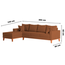 Ver imagem 6 de Sofá 4 Lugares Beny com Chaise Esquerdo Corino Terracota