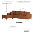 Ver imagem 3 de Sofá 4 Lugares Beny com Chaise Esquerdo Corino Terracota
