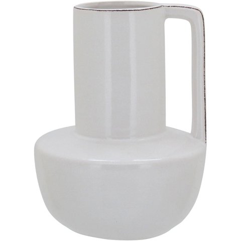 Vaso Shape Decorativo Cachepô Enfeite  26x19x19cm Cerâmica Branco