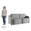 Ver imagem 5 de Sofá Cama Casal para Sala 236cm Polska K04 Veludo Cinza - Mpozenato