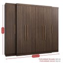 Ver imagem 3 de Guarda-Roupa Casal 6 Portas 6 Gavetas Imperial Marrom/Capuccino