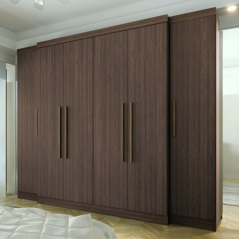 Guarda-Roupa Casal 6 Portas 6 Gavetas Imperial Marrom/Capuccino