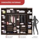 Ver imagem 7 de Guarda-Roupa Casal 6 Portas 6 Gavetas Imperial Marrom/Capuccino