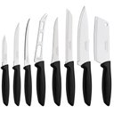 Ver imagem 1 de Jogo de Facas Tramontina Plenus 8 Peças com Lâminas em Aço Inox e Cabos de Polipropileno Preto