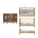 Ver imagem 5 de Berço 3 em 1 para Colchão 130x60cm com Cômoda 2 Portas 4 Gavetas Luna Multimóveis Mp4750
