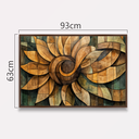 Ver imagem 4 de Quadro Abstrato Mandala de Girassol Ancestral Efeito Madeira 93x63