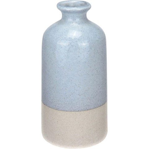 Vaso Decorativo Enfeite Casa Aparador Garrafa Home&co Cerâmica 20x10x10cm Cinza