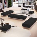 Ver imagem 2 de Kit 02 Puffs Decorativo Sala de Estar Bali W01 Pés Palito 210x60cm Suede Preto - Lyam Decor
