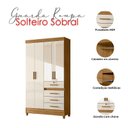 Ver imagem 3 de Guarda Roupa Solteiro Sobral com Espelho e Cômoda Ms913 Freijó Off White – Moval