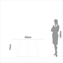 Mesa de Jantar 4 Lugares 135cm 100% Mdf Dalla Costa Casa Lar Cor:off White com Freijó - 4