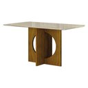 Ver imagem 1 de Mesa de Jantar Lorena Plus 160x80 com Vidro Freijó Off White - Leifer Móveis