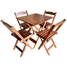 Kit com 4 Conjuntos de Jogo de Mesa 70x70 com 4 Cadeiras Dobráveis - Dg Móveis:imbuia - 2