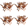 Kit com 4 Conjuntos de Jogo de Mesa 70x70 com 4 Cadeiras Dobráveis - Dg Móveis:imbuia - 1
