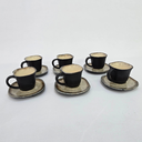 Ver imagem 2 de Conjunto Xícaras Quadradas Cafezinho 90ml - Pret Fosco com Pires 90ml