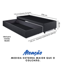 Ver imagem 5 de Base Box Cama Solteirão com Gaveta Sapateira para Colchão 96x203cm Linho