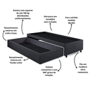 Ver mais imagens de Base Box Cama Solteirão com Gaveta Sapateira para Colchão 96x203cm Linho