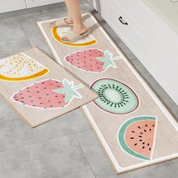 JOGO DE COZINHA 2 PÇS ANTEDERRAPANTE PVC - FRUTAS - 1