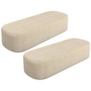 Ver imagem 1 de Kit 02 Puffs Decorativo Orgânico para Living Quarto 140cm Doha W01 Linho Palha - Lyam Decor