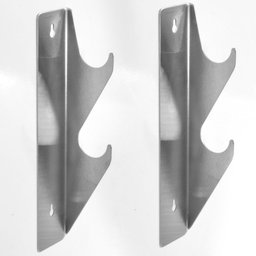 Par de Suporte Peneira e Aspirador de Piscina Duplo em Inox - 1