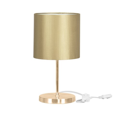 Abajur Eros Cilindrico Shant Dourado Base Redonda New Cobre