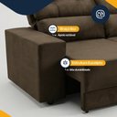 Ver mais imagens de Sofá Retrátil e Reclinável 3 Lugares Espuma Fibra Siliconada Maringá 180 cm