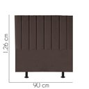 Ver imagem 2 de Cabeceira Estofada Carla 90cm Solteiro para Cama Colchão Box Quarto Corino Marrom - Aurora Line