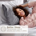 Ver imagem 5 de Bedsure Fronha de Cetim Queen Conjunto de 2 Cinza 50x66 Cm