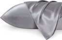 Ver imagem 1 de Bedsure Fronha de Cetim Queen Conjunto de 2 Cinza 50x66 Cm