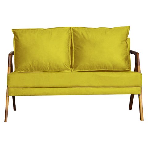 Namoradeira Mona Luxo Decorativa Recepção - Veludo Amarelo