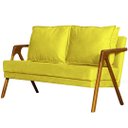 Ver imagem 2 de Namoradeira Mona Luxo Decorativa Recepção - Veludo Amarelo