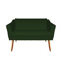 Ver imagem 1 de Namoradeira Decorativa Agatha Suede Verde 2 Lugares Pés Madeira Mz Decor