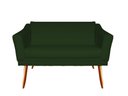 Ver imagem 1 de Namoradeira Decorativa Agatha Suede Verde 2 Lugares Pés Madeira Mz Decor
