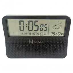 Despertador Digital Importado Preto Herweg 2986 Único - 1